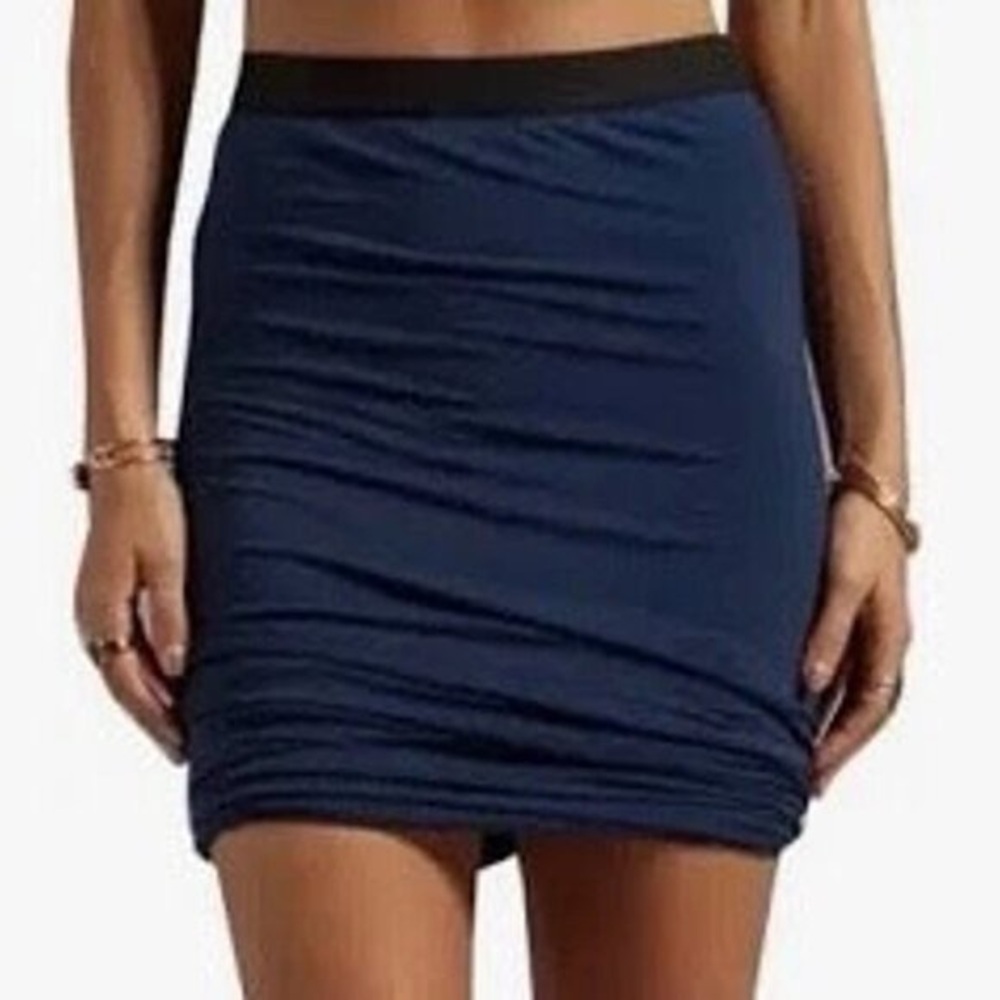T by Alexander Wang Knit Midi Bodycon Twist Bubble Skirt, Size M